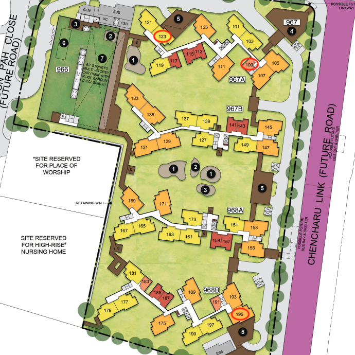Chencharu Green Site Plan with Best Units Highlighted